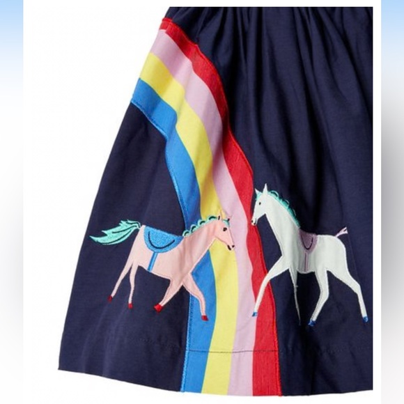 Joules | Navy & Blue Rainbow Horse Ariel A-Line Skirt - Picture 3 of 5